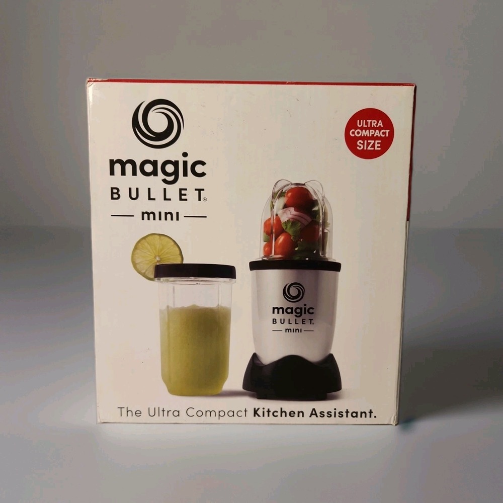 Magic Bullet Mini NIB Compact Personal Blender Silver Black New Open Box